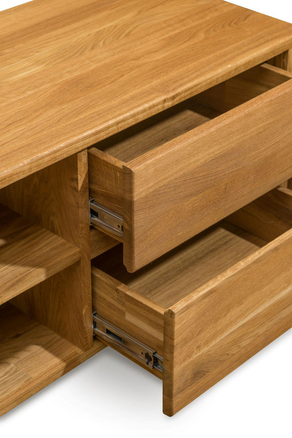 NordicStory Mueble de TV Elsa 160 x 44 x 47 cm. Madera Maciza Roble