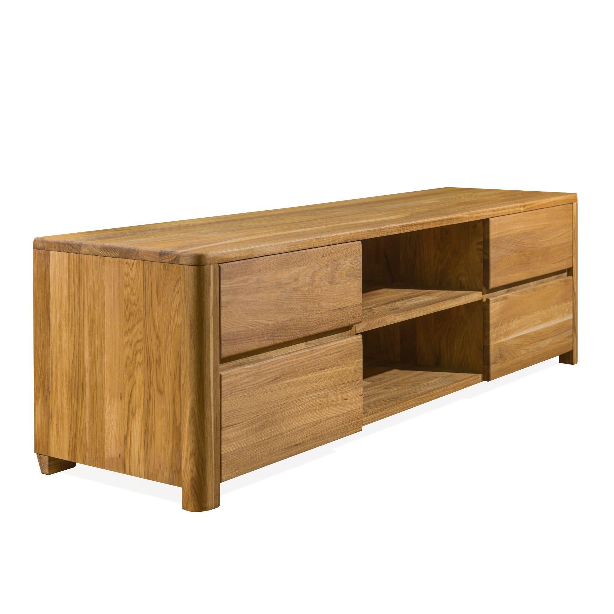 NordicStory Mueble de TV Elsa 160 x 44 x 47 cm. Madera Maciza Roble