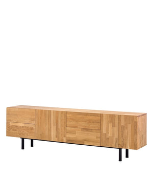 NordicStory Mueble de TV de madera maciza de roble