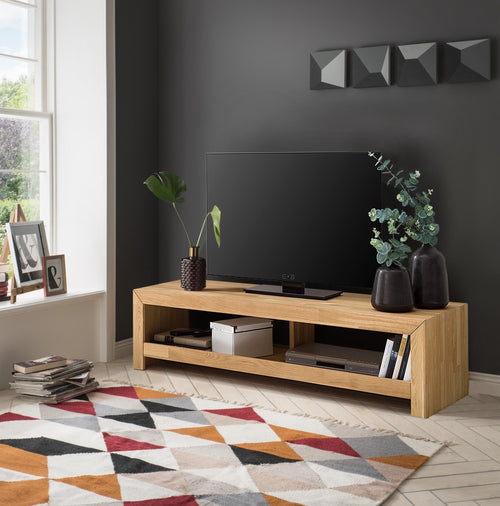 NordicStory Mueble de TV de madera maciza de roble