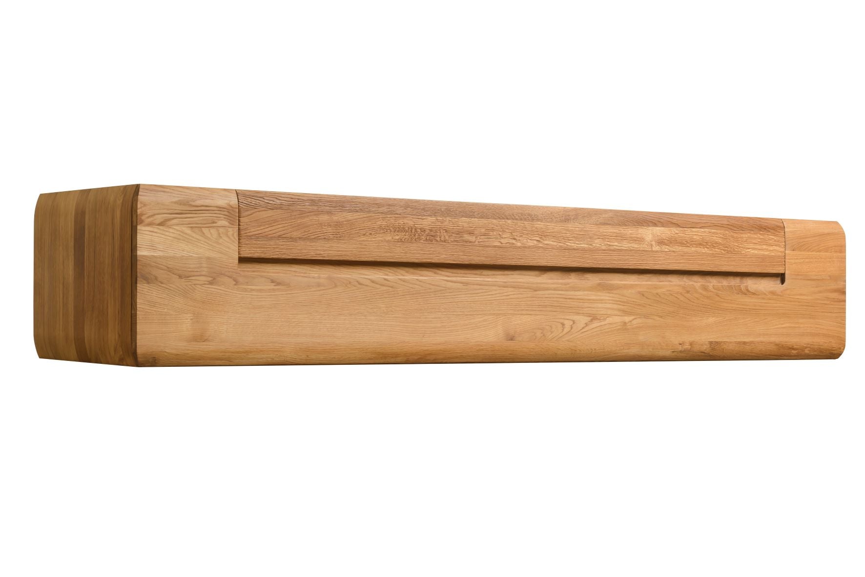 NordicStory Mueble de TV flotante de roble madera maciza, consola television para colgar a pared