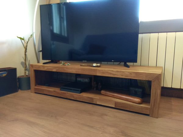 NordicStory Mueble de TV de madera maciza de roble