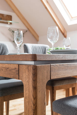 NordicStory Mesa de comedor extensible de madera maciza de roble