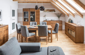 NordicStory Vitrina de madera maciza de roble diseno moderno rustico nordico