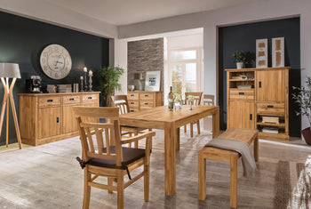 NordicStory Banc de salle à manger en chêne massif, banc rustique, meubles rustiques