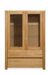 NordicStory Nordic Oak Solid Wood Living Room Glass Cabinet with Glass 