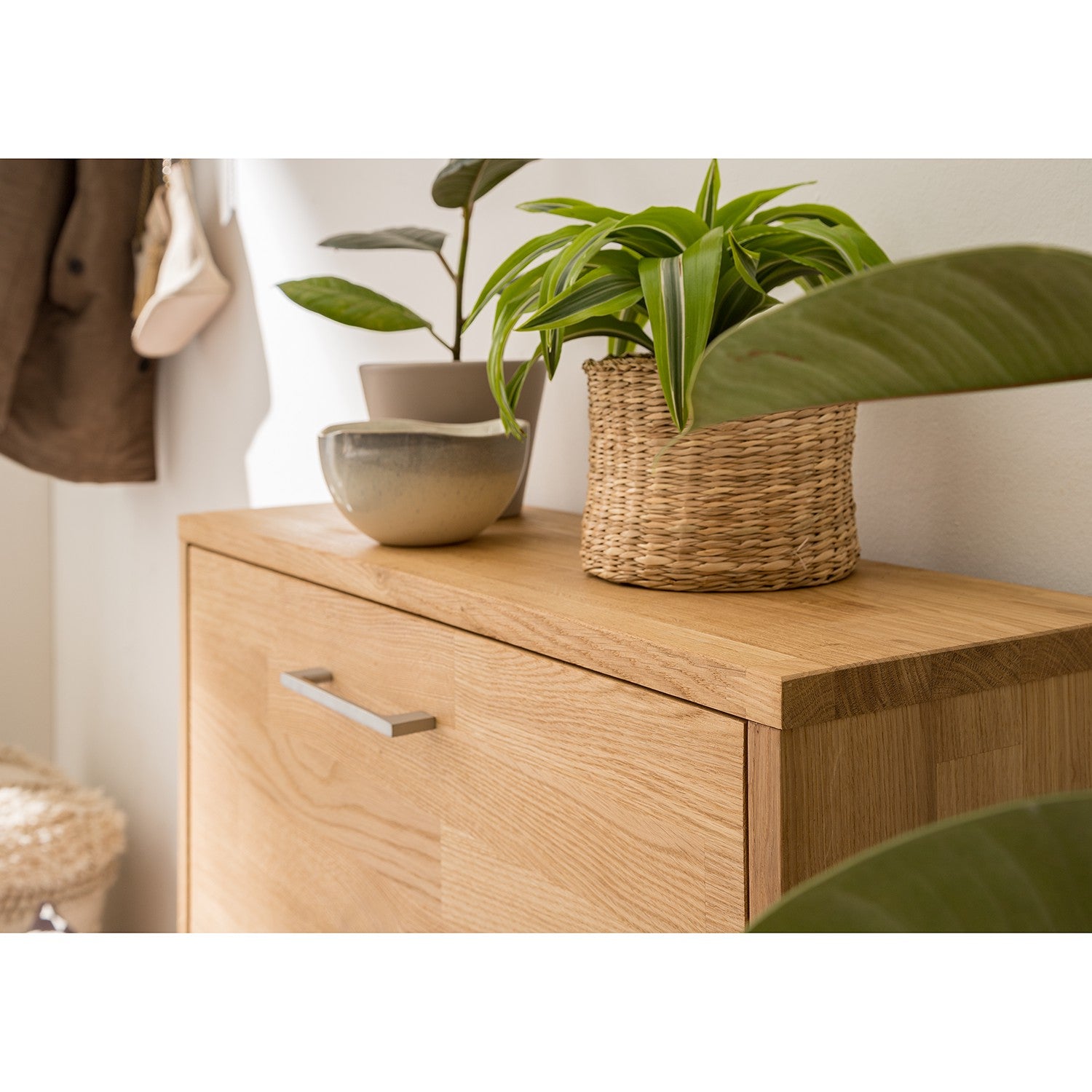 NordicStory Zapatero de roble madera maciza escandinavo