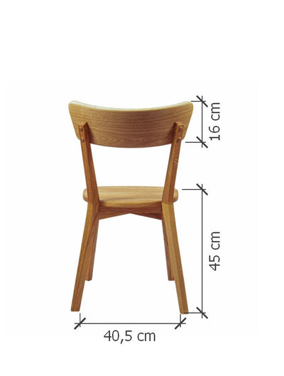 NordicStory Pack de 4 chaises de salle à manger DIANA, structure en chêne massif