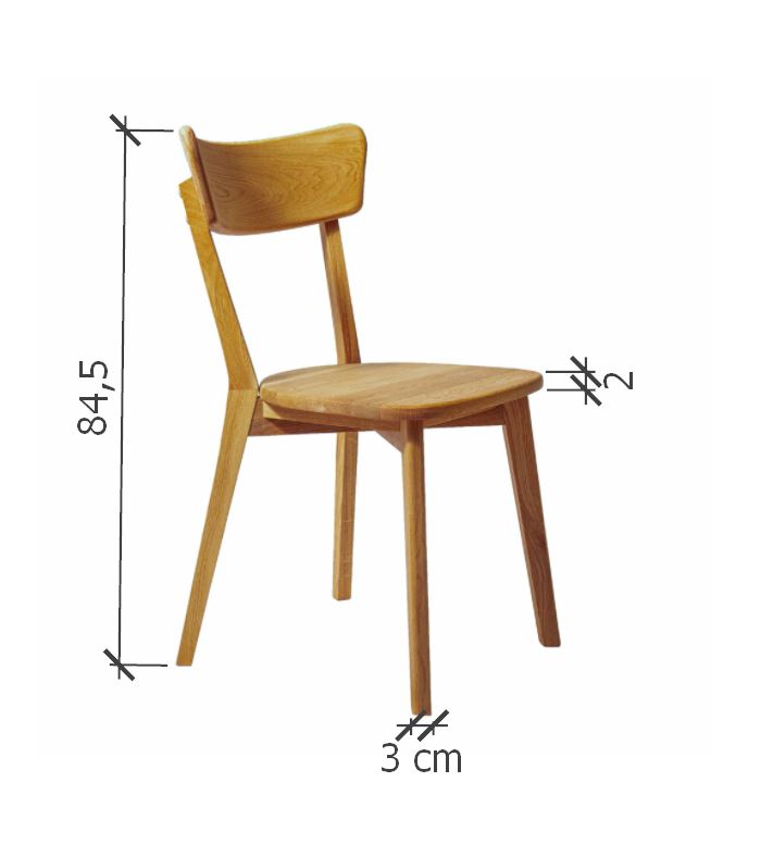 NordicStory Pack de 4 Sillas de Comedor DIANA, Estructura de Madera Maciza de Roble