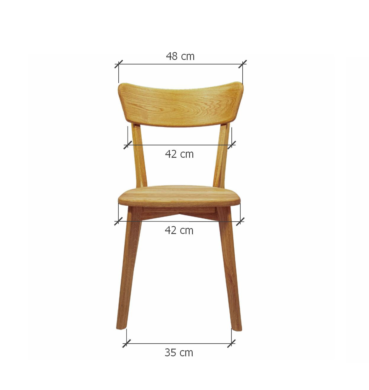 NordicStory Pack de 4 Sillas de Comedor DIANA, Estructura de Madera Maciza de Roble