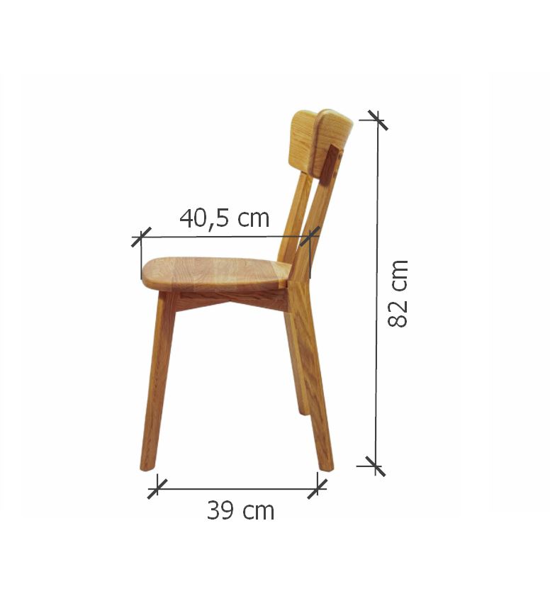 NordicStory Pack de 4 Sillas de Comedor DIANA, Estructura de Madera Maciza de Roble