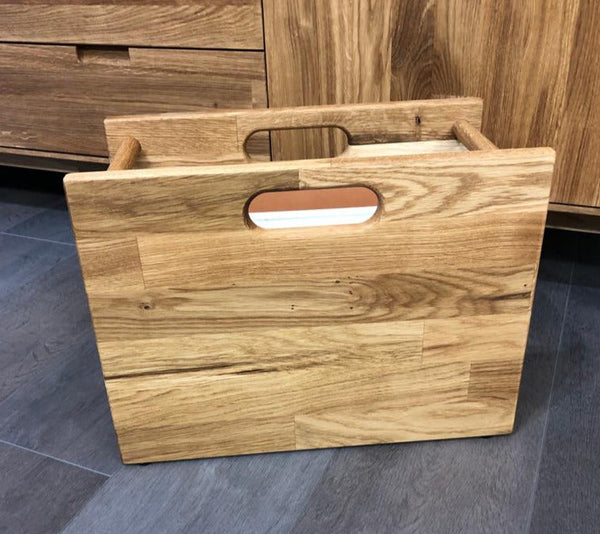 NordicStory Revistero de madera maciza roble 
