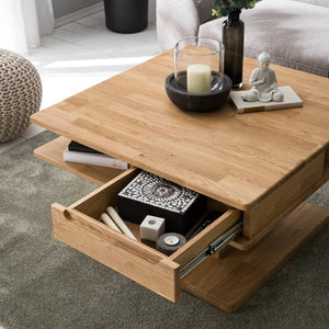 NordicStory Mesa de centro de madera maciza de roble 