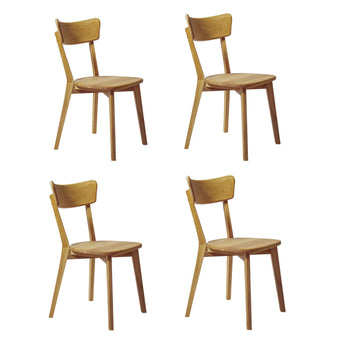 NordicStory Pack de 4 chaises de salle à manger en chêne massif 