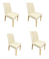 Produits NordicStory Pack de 4 chaises de salle à manger Malaga, structure en chêne massif, tapisserie beige