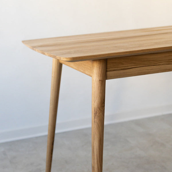 Table à manger fixe rectangulaire en bois massif de chêne Escandi 1