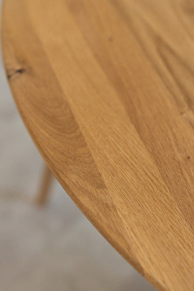 NordicStory Table à rallonge ronde en bois de chêne massif avec pieds  croisés