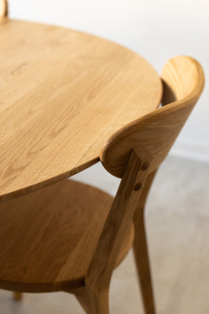 NordicStory Mesa extensible de comedor de madera maciza de roble "Escandi 4" 120-155 x 120 x 75 cm.