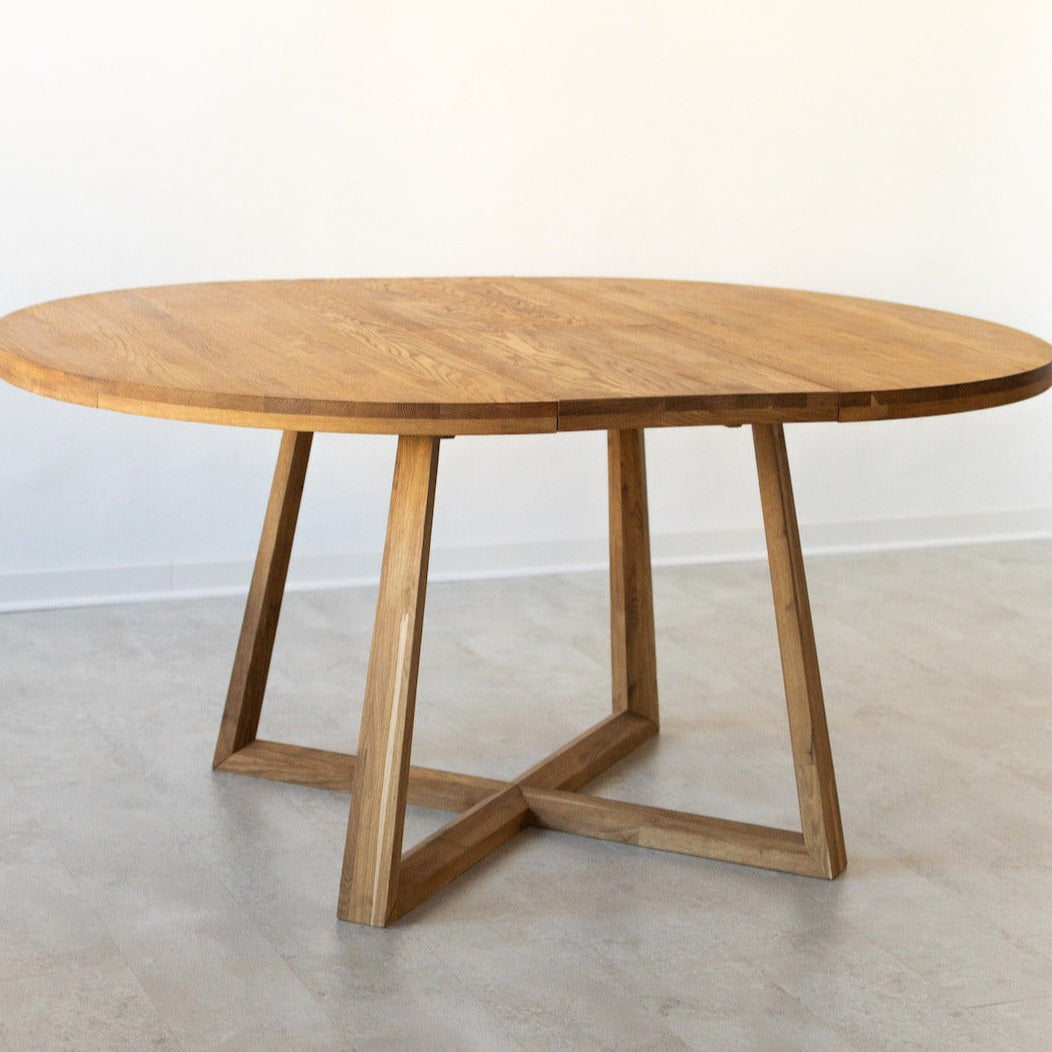 NordicStory – Table à manger ronde extensible en chêne massif