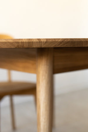 NordicStory Mesa extensible de comedor de madera maciza de roble "Escandi 4" 120-155 x 120 x 75 cm.