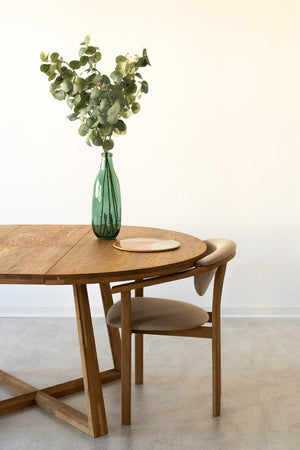 NordicStory Mesa extensible de comedor de madera maciza de roble MOBY