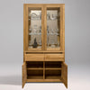 NordicStory Nordic Natural Oak Solid Wood Glass Display Cabinet with Glass Nordic Scandinavian 