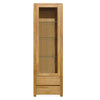 NordicStory Nordic Scandinavian Oak Solid Wood Glass Display Cabinet with Glass 
