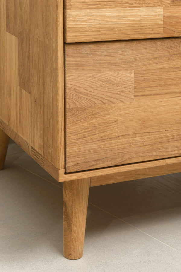 NordicStory Vitrina con Cristal de Madera Maciza Roble Nordico Retro 