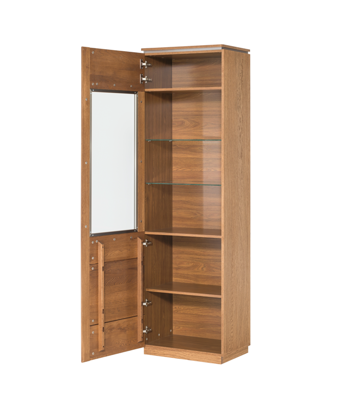 Vitrine en bois de chêne Monténégro 10 - 58 x 42 x 198 cm - LoftStory