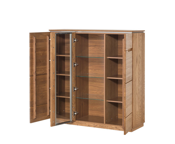 NordicStory Vitrina de madera maciza de roble 