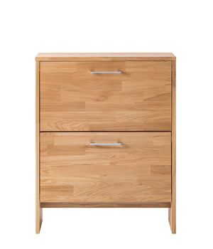 Meuble à chaussures en bois massif de chêne Arizona – 70 x 23 x 89 cm - NordicStory