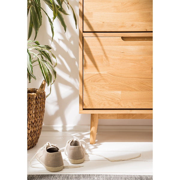 NordicStory Zapatero de madera maciza de roble Mueble para zapatos nordico escandinavo 