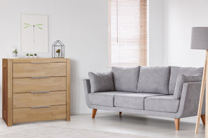  Cómoda de 4 cajones de Roble macizo estilo escandinavo 