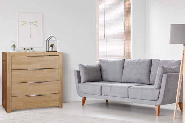  Cómoda de 4 cajones de Roble macizo estilo escandinavo 