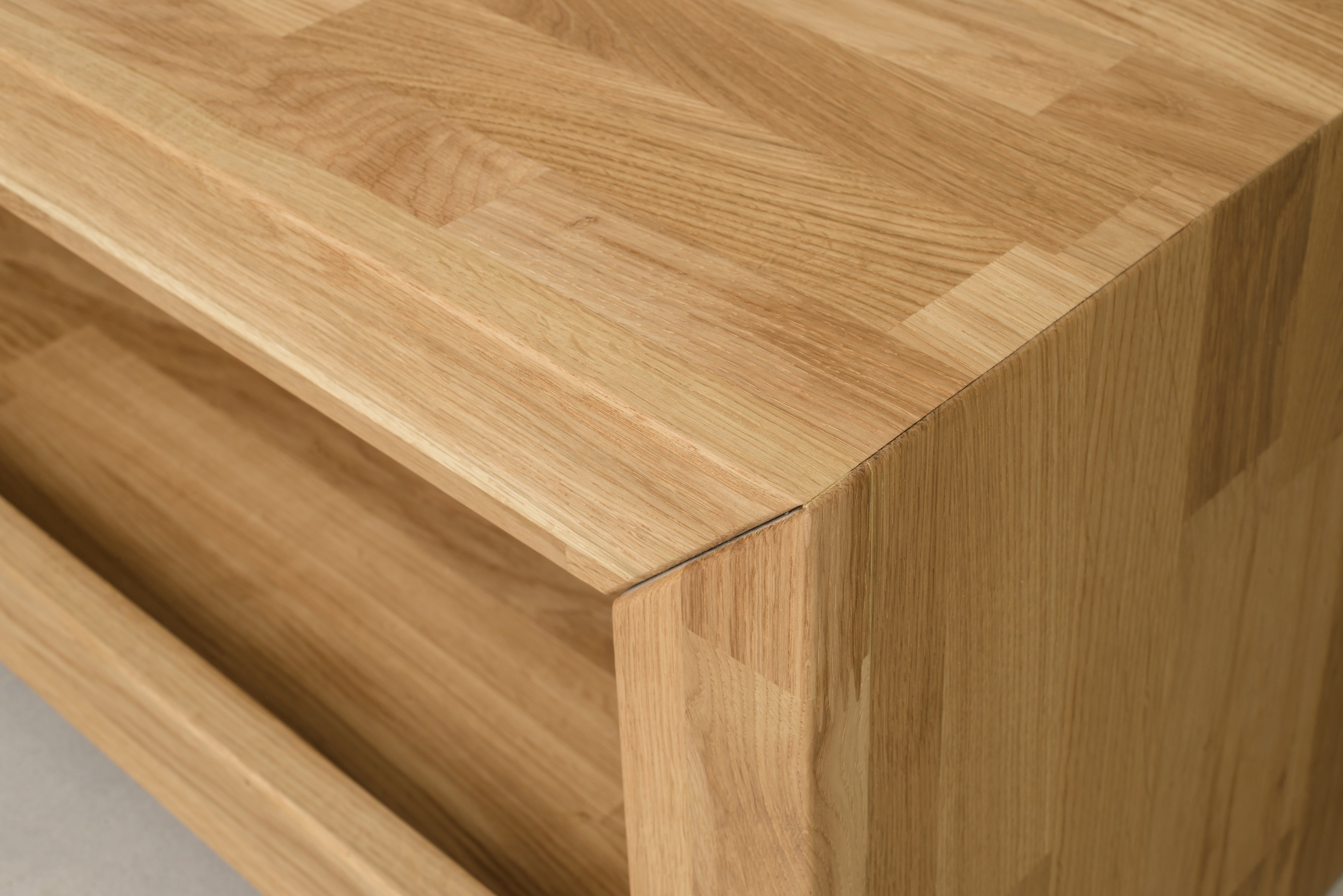 NordicStory mesa de TV aparador comoda salon madera maciza roble 100 natural blanqueado