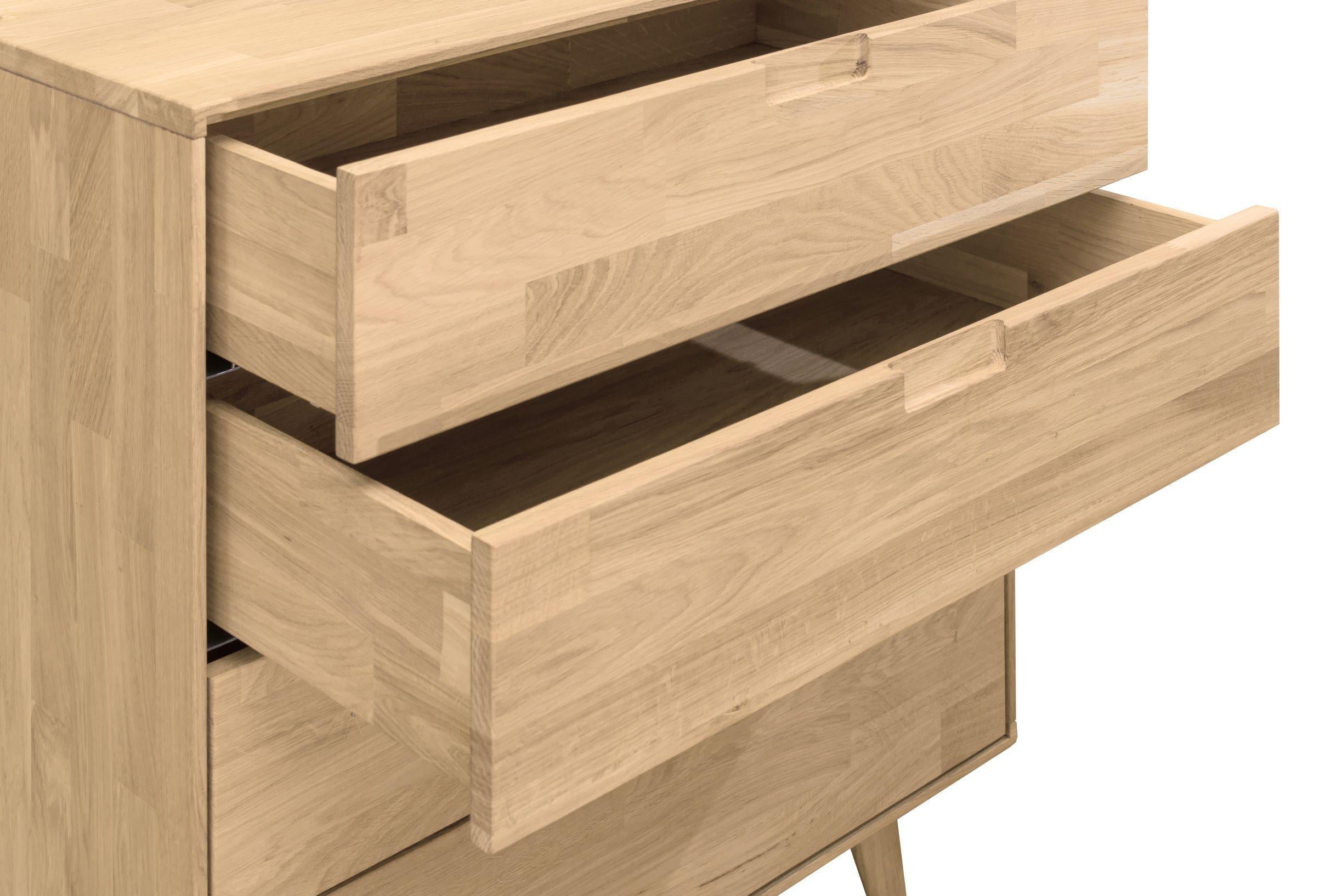 Commode en bois massif de chêne style scandinave Roble.Store