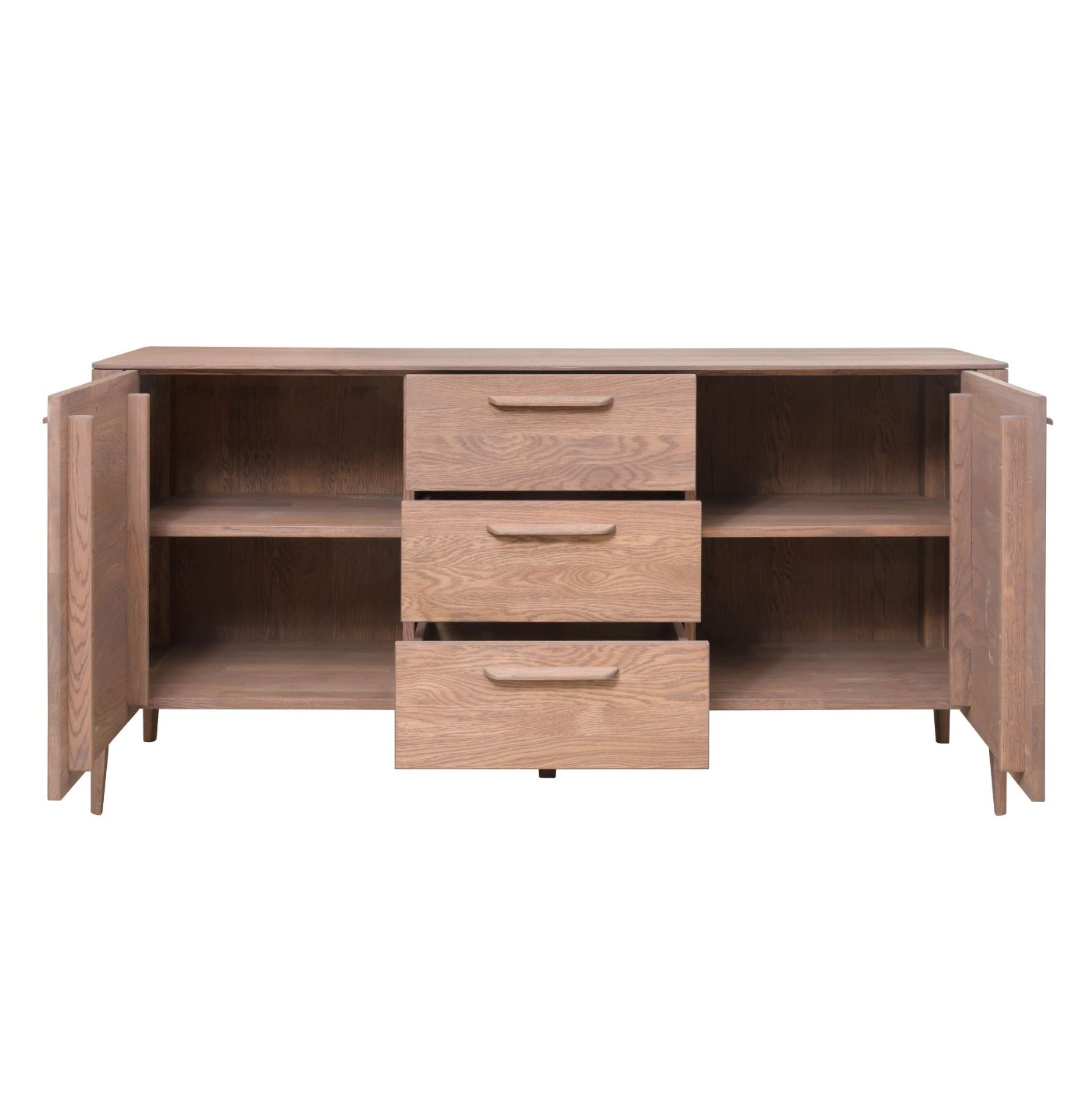 NordicStory Aparador Cómoda de madera maciza de roble