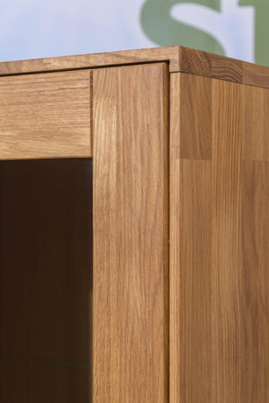 NordicStory Armario Vitrina de madera maciza de roble