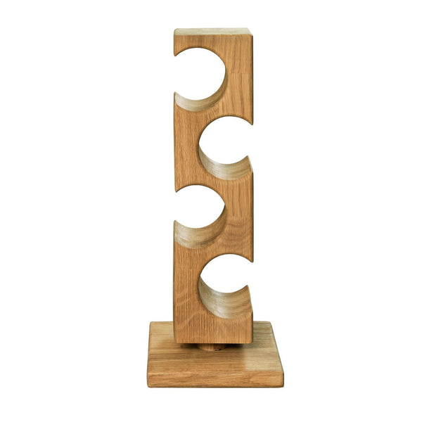 NordicStory Botellero de roble Alma, puesto de vinos para 4 botellas