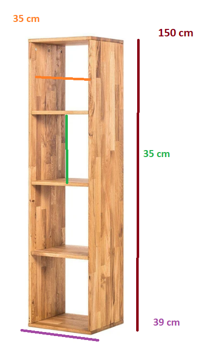 Etagère bibliothèque en bois massif de chêne style scandinave Roble.Store