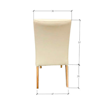 NordicStory Pack de 4 chaises de salle à manger Malaga, structure en chêne massif, tapisserie beige