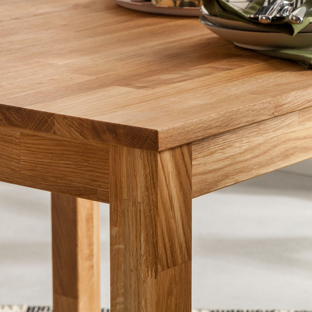 NordicStory Mesa de comedor de madera maciza de roble Lemsiwood 
