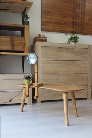 NordicStory Mesa de centro apilables de madera maciza de roble