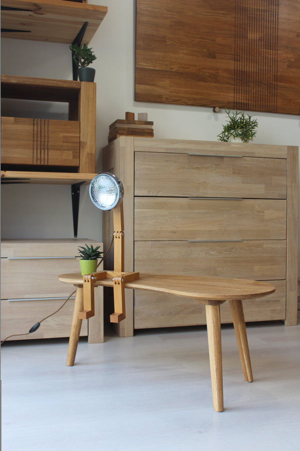 NordicStory Mesa de centro apilables de madera maciza de roble