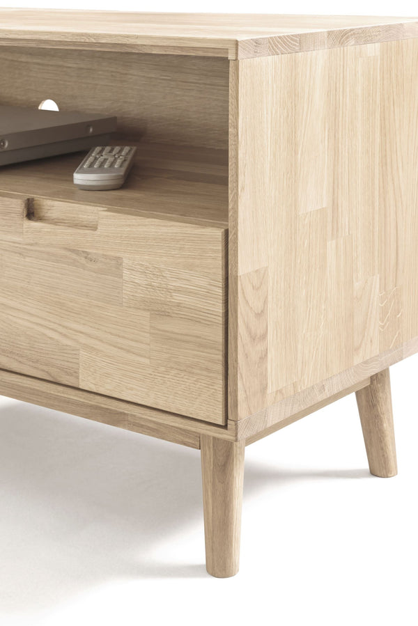 NordicStory Mueble de TV de madera maciza de roble
