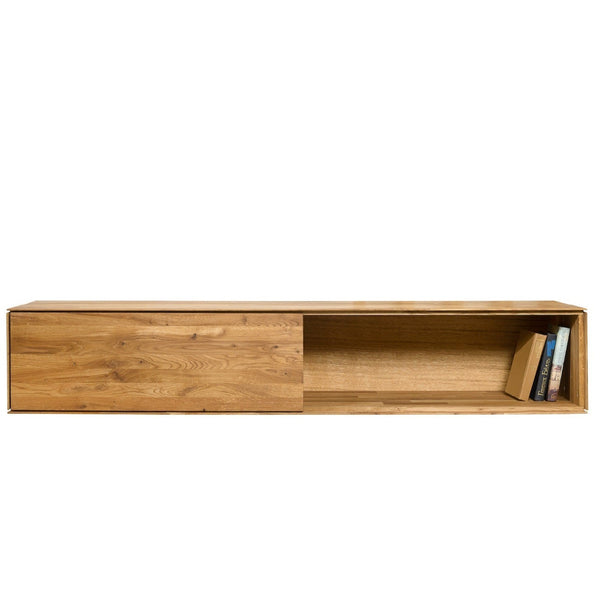 NordicStory Armario flotante de madera maciza de roble armario de pared