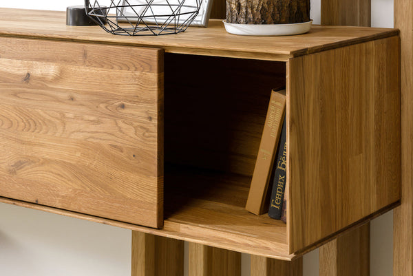 NordicStory Armario flotante de madera maciza de roble armario de pared