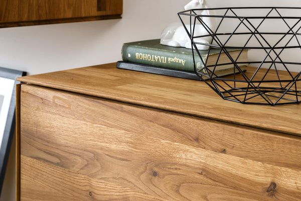 NordicStory Armario flotante de madera maciza de roble armario de pared