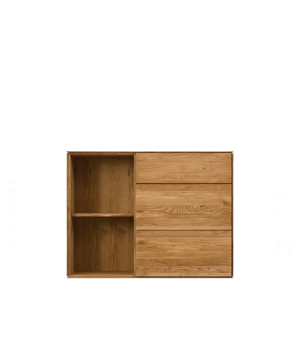 NordicStory Armario flotante de madera maciza de roble mueble para colgar