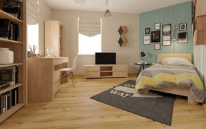 NordicStory Mesa de noche de madera maciza de roble